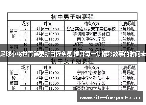 足球小将世青篇更新日程全览 揭开每一集精彩故事的时间表 足球小将世青篇更新日程全览 揭开每一集精彩故事的时间表